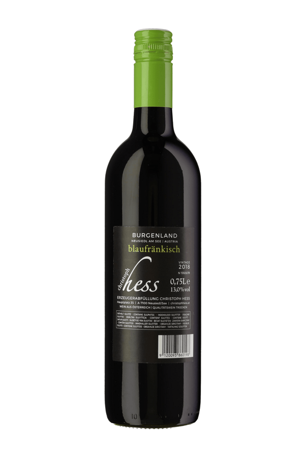 Rotwein Blaufränkisch Rückseite
