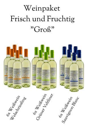 Weinpaket Probiersortiment Frisch und Fruchtig