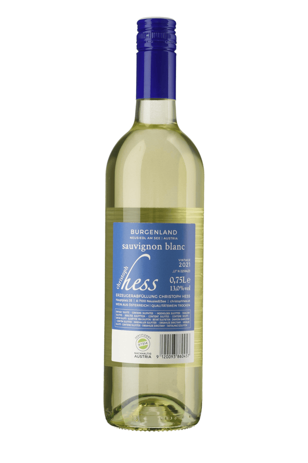 Rückenetikett Sauvignon Blanc 2021