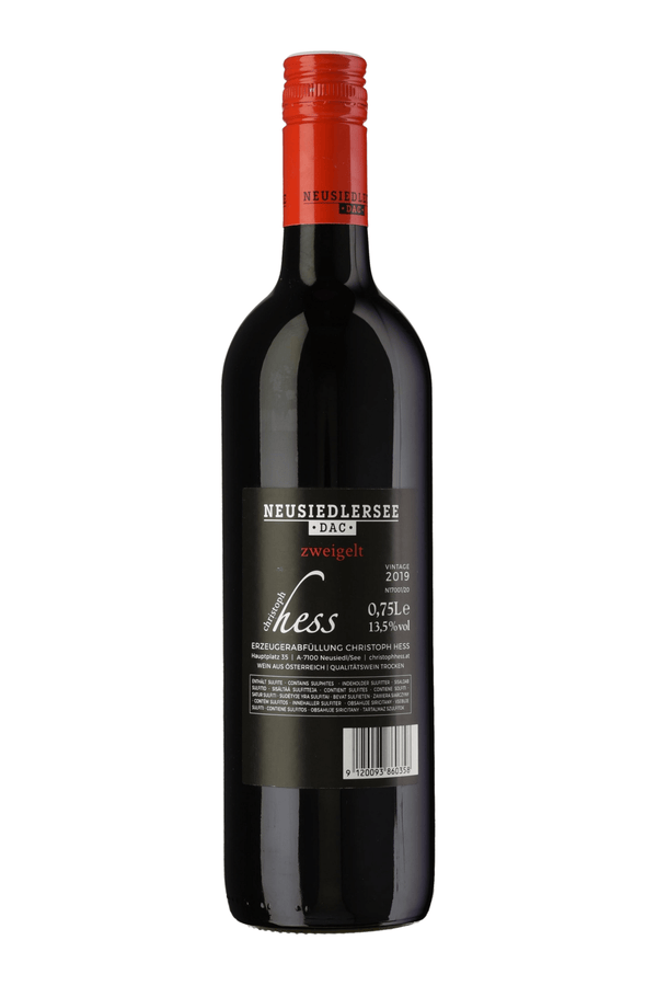 Rotwein Zweigelt Neusiedlersee DAC Rückseite